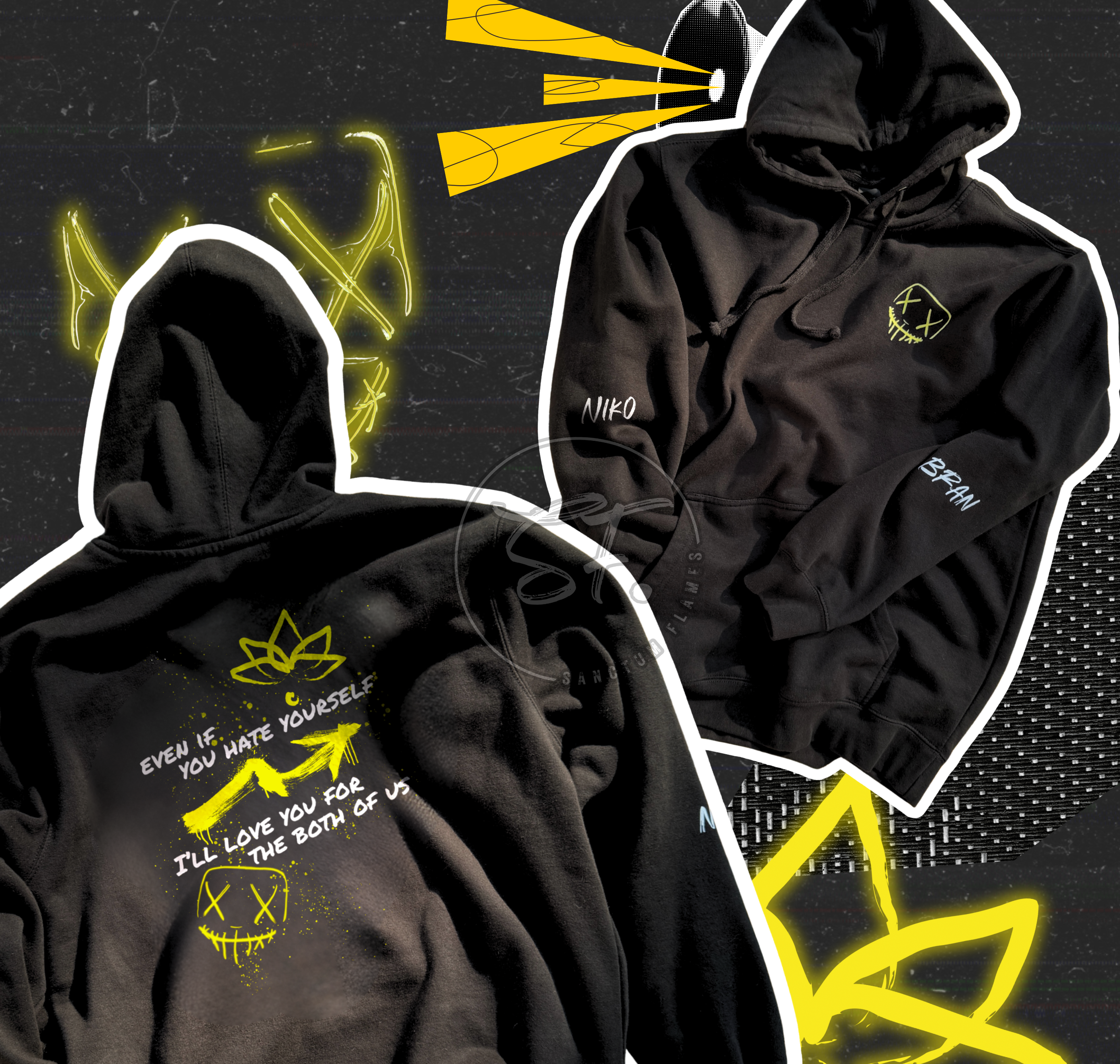 Niko & Bran Hoodie (WITH NAMES) - Rina Kent - God of Fury Merch